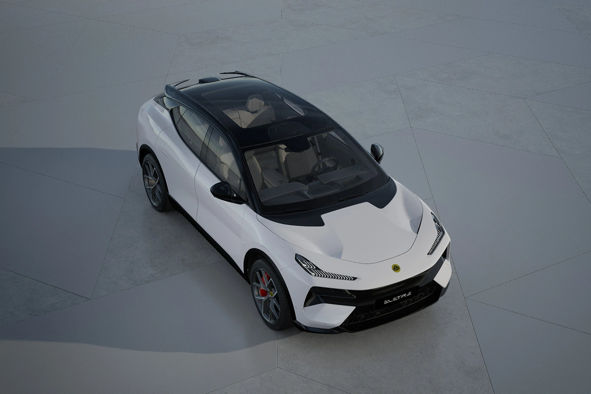 Lotus Eletre viewed from above while driving