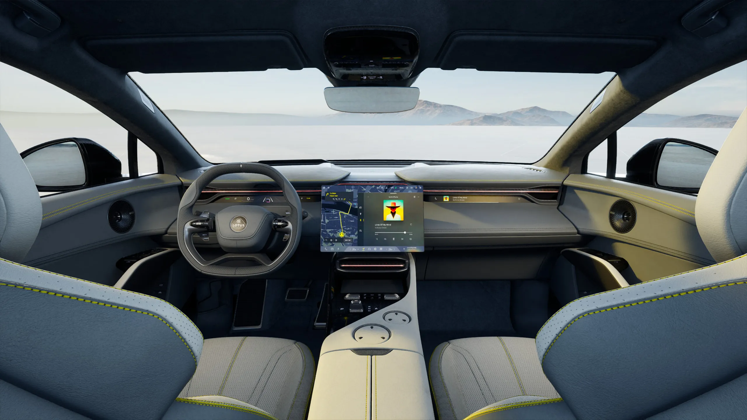 Lotus Eletre driver cockpit with central OLED screen